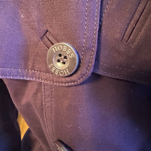 Hobbs London Saskia Purple Trench Coat Size US 6. Pre-owned. - Picture 2 of 14